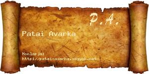 Patai Avarka névjegykártya